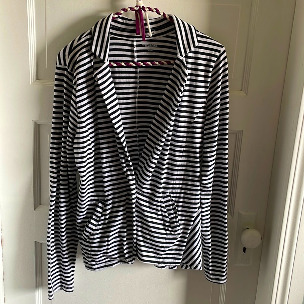 Black & White Striped Blazer